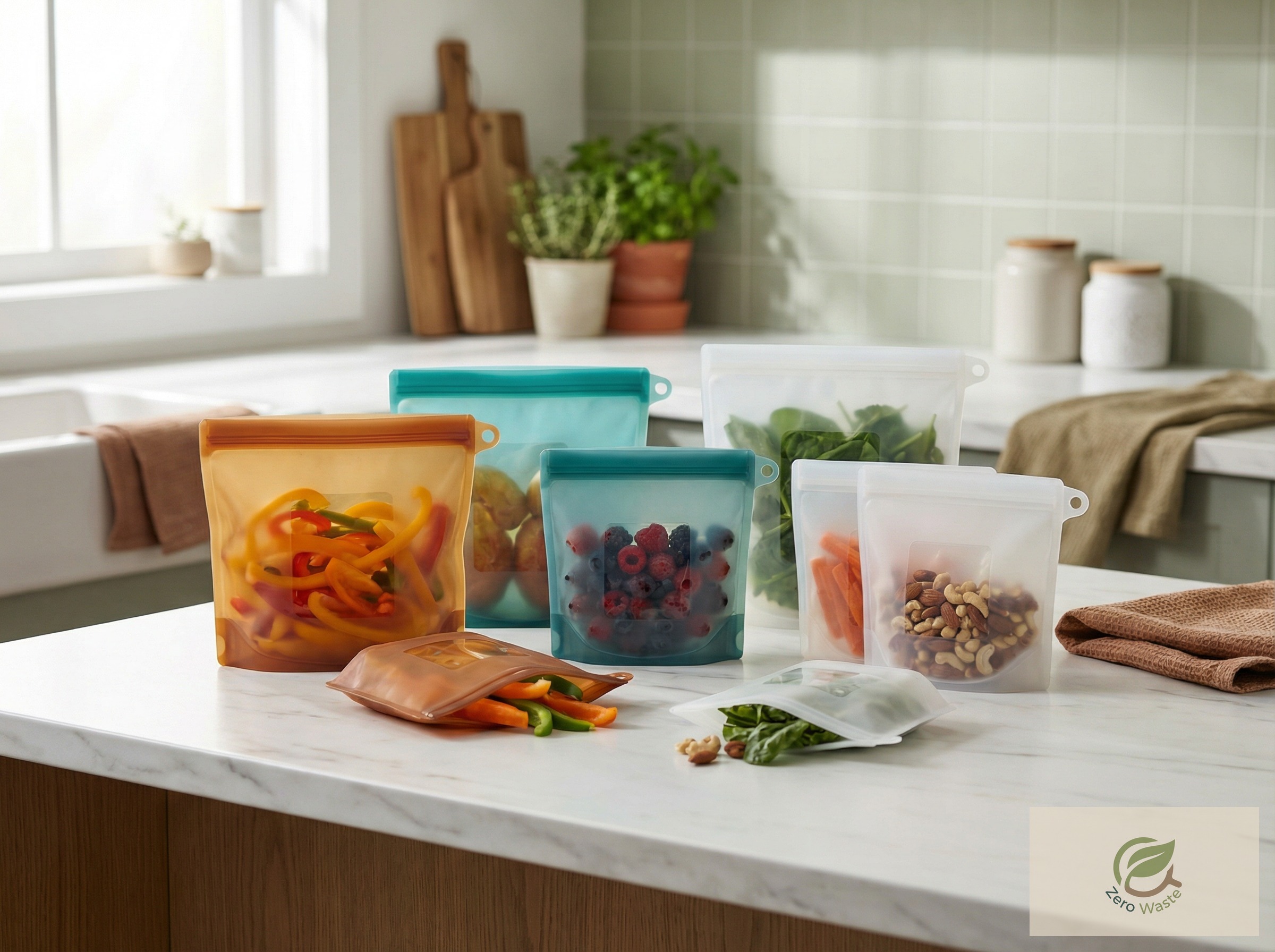 Reusable Silicone Food Storage Bags photo