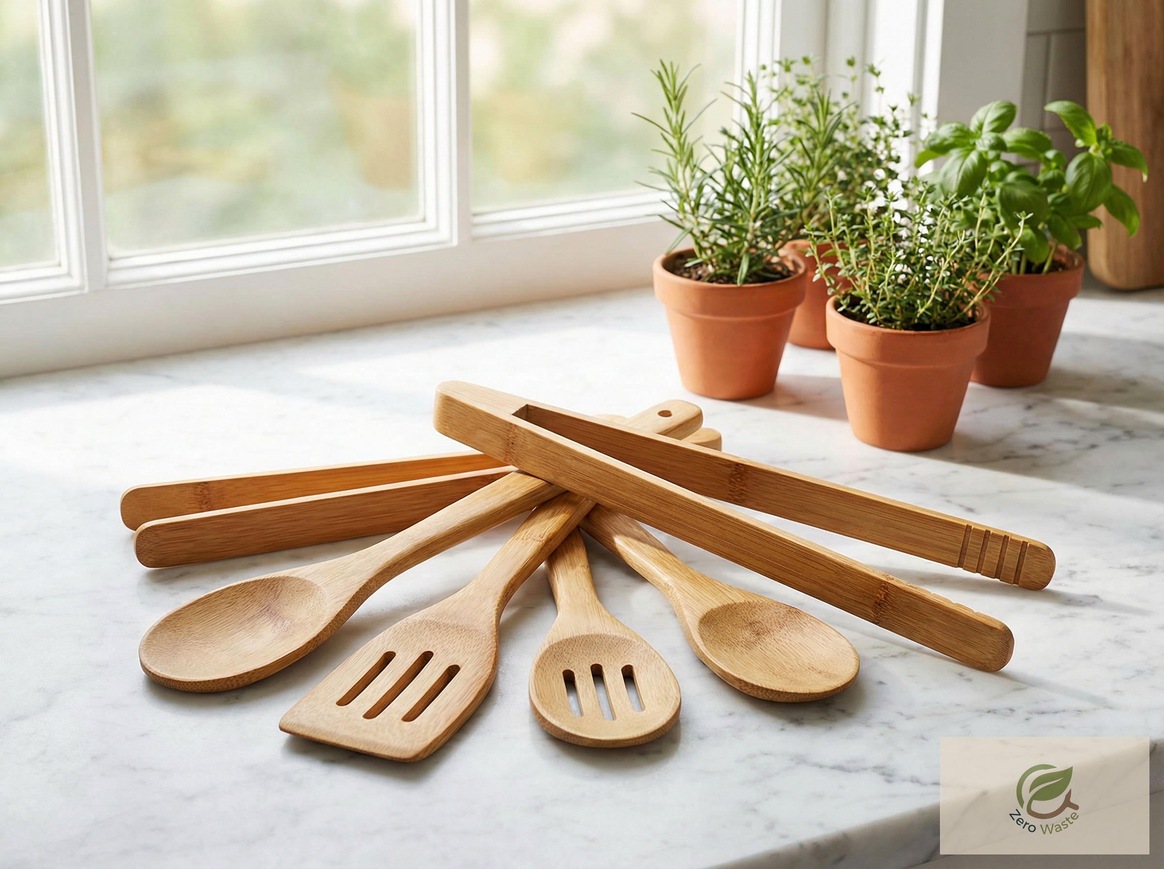 Bamboo Kitchen Utensils Set - Zero Waste Kitchen