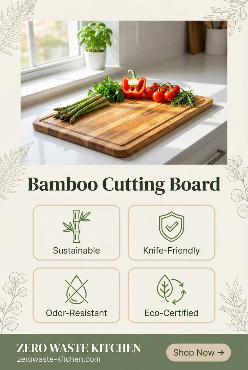 Bamboo cutting board benefit tile: Non-Stick, Oven Safe, Reusable, Plastic-Free — Zero Waste Kitchen
