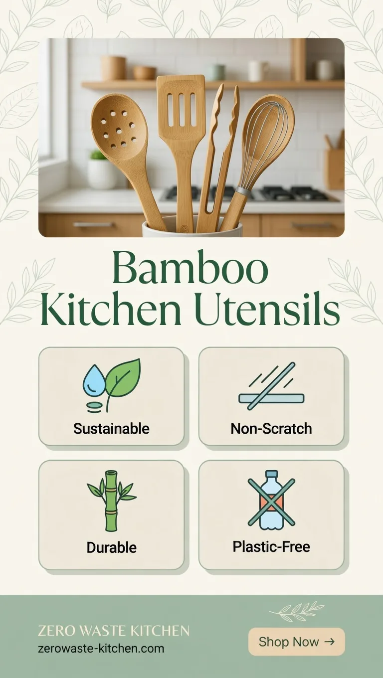 Bamboo dish brush benefit tile: Sustainable, Non-Scratch, Durable, Plastic-Free — Zero Waste Kitchen