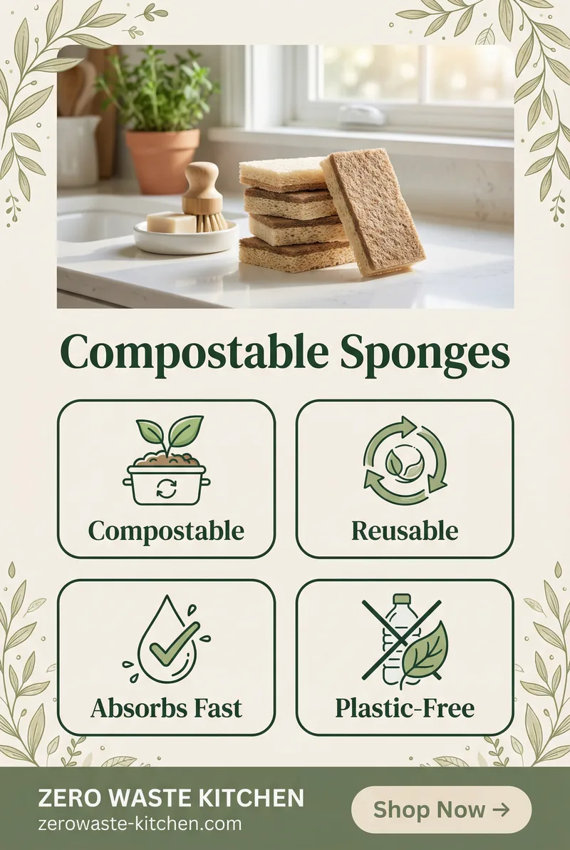 Eco-friendly compostable sponges benefit tile: Durable, Plastic-Free, Easy to Clean, Eco-Friendly — Zero Waste Kitchen