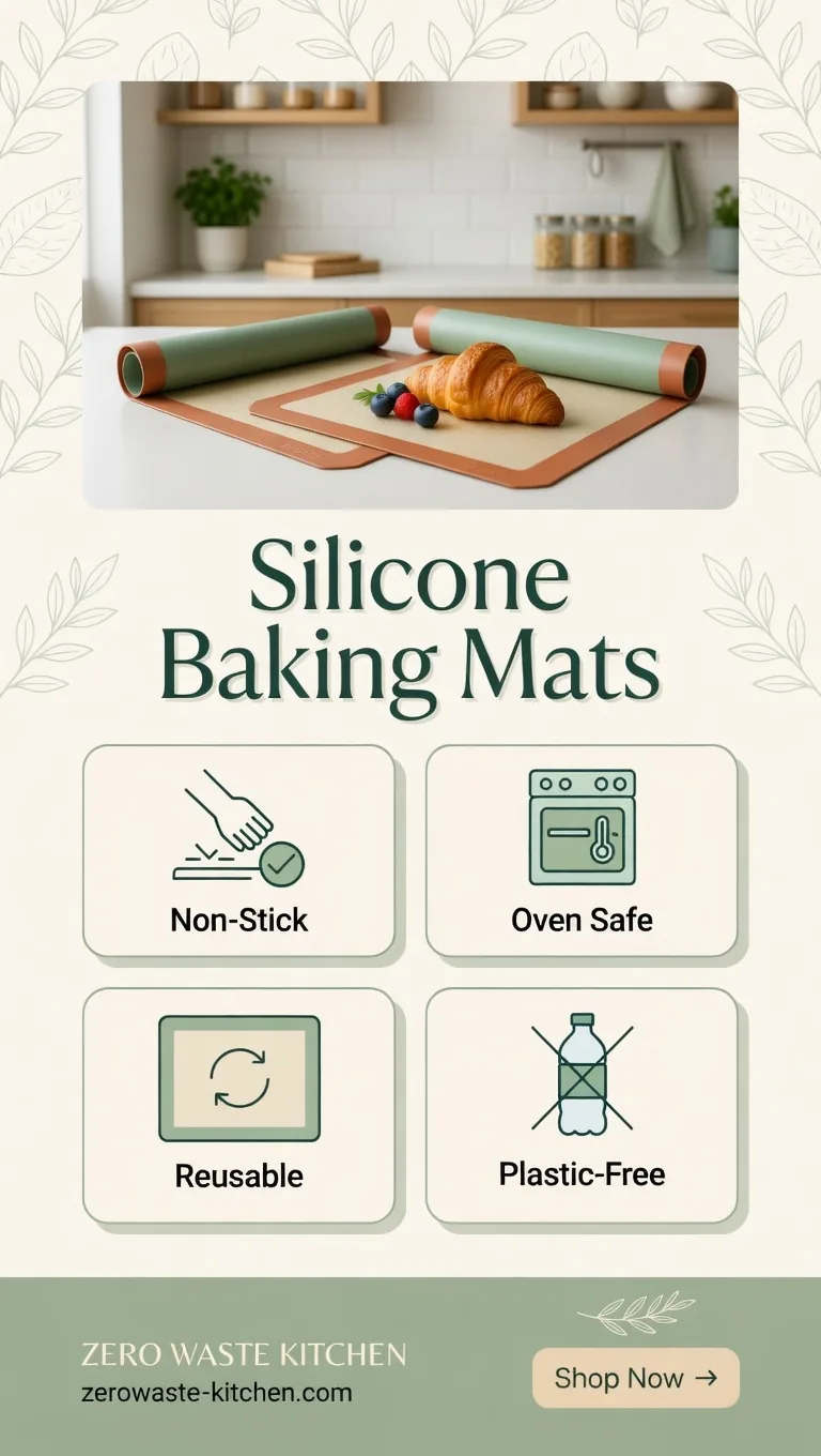 Silicone baking mats benefit tile: Non-Stick, Oven Safe, Reusable 2000+ Uses, Plastic-Free — Zero Waste Kitchen