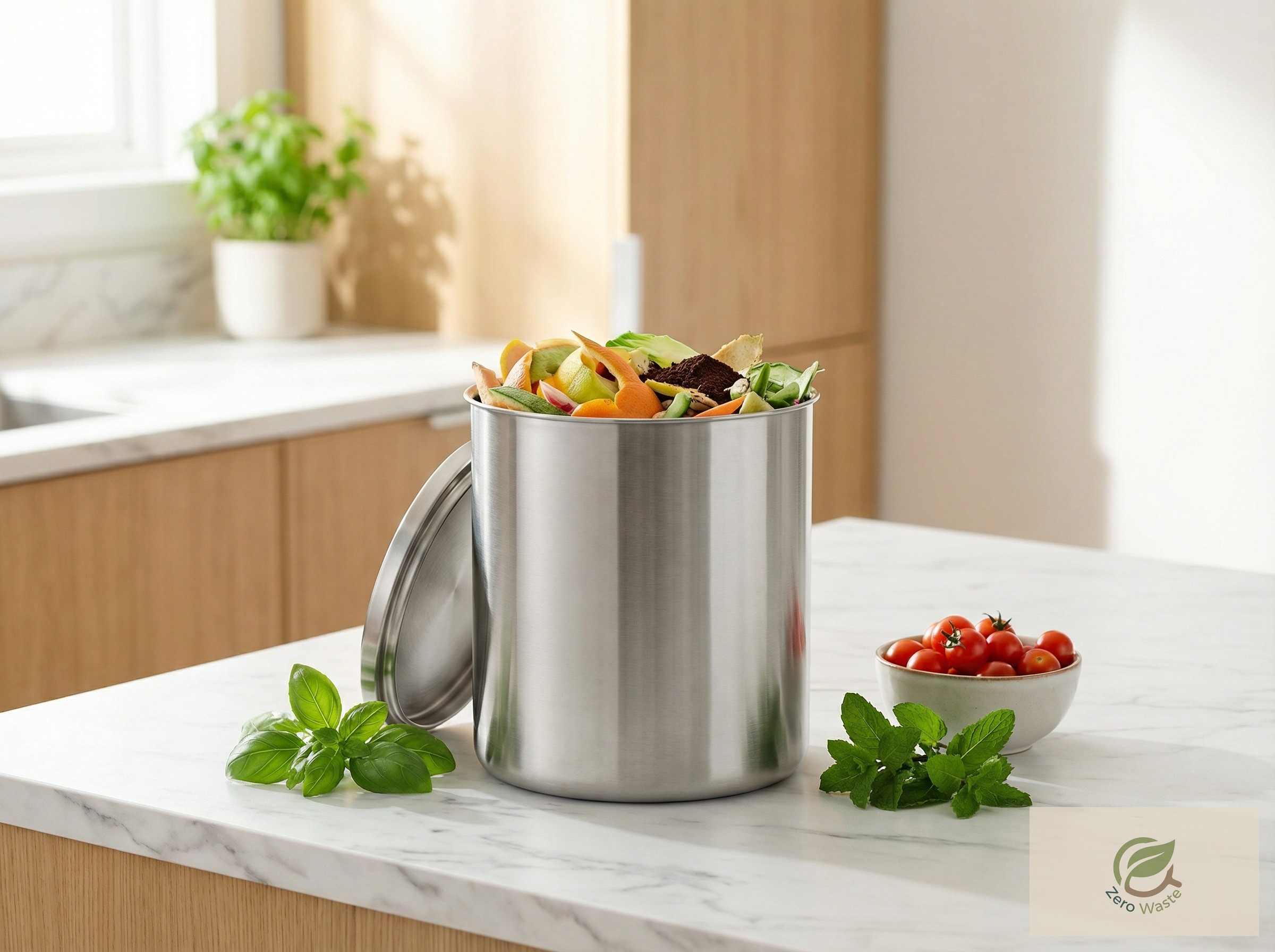Stainless Steel Kitchen Compost Bin